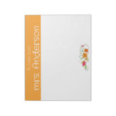 Bloc-note Professeur fleur sauvage vintage aquarelle jaune (Tourné)