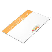 Bloc-note Professeur fleur sauvage vintage aquarelle jaune (Incliné)