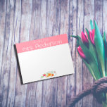 Bloc-note Professeur fleur sauvage vintage d'aquarelle rose<br><div class="desc">Fleur botanique jaune orangé rouge aquarelle Notepad. Papeterie personnalisée pour les enseignants. Ajoutez votre nom.</div>