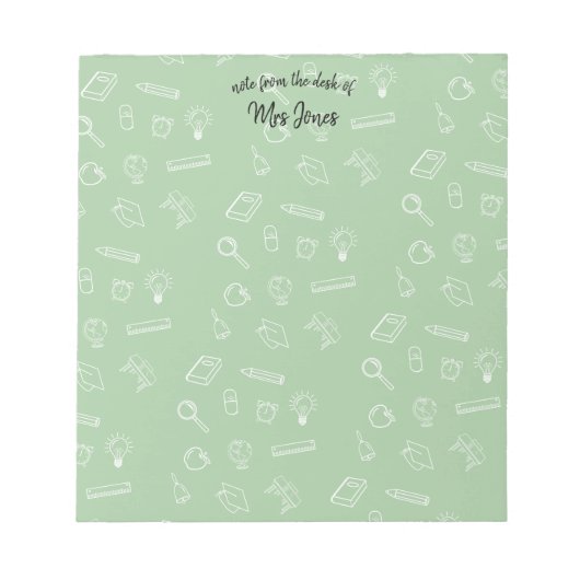 Bloc-note Professeur personnalisé (Devant)