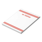Bloc-note Professeur rayé école (Tourné)