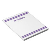 Bloc-note Professeur rayé violet École (Incliné)