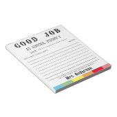 Bloc-note Professeur Retour À L'École Écriture Bon Travail P (Incliné)