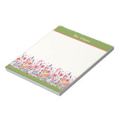 Bloc-note Professeur vert de Fleurs sauvages Whimsical perso (Tourné)