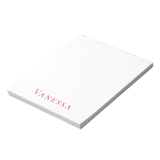 Bloc-note Professional classical font own name custom red (Tourné)