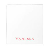 Bloc-note Professional classical font own name custom red (Devant)