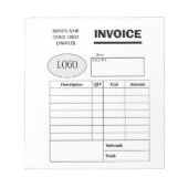 Bloc-note Professional custom business invoice (Devant)