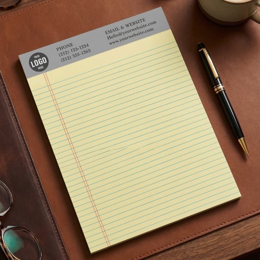 Bloc-note Professional Custom Business Logo Grey Notepad 