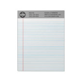 Bloc-note Professional Custom Business Logo Grey Notepad  (Tourné)