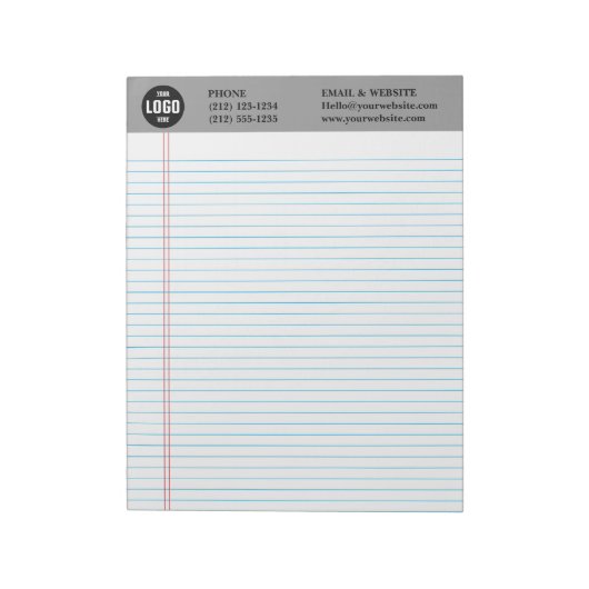 Bloc-note Professional Custom Business Logo Grey Notepad (Tourné)