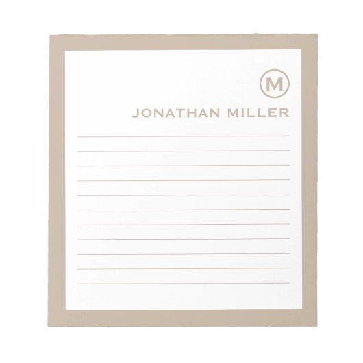 Bloc-note Professional Lined Beige White Monogram (Devant)