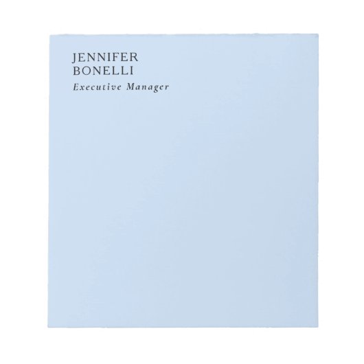 Bloc-note Professional minimalist modern trendy pale blue (Devant)