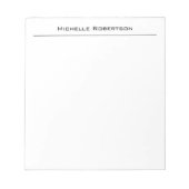 Bloc-note Professional Minimalist Plain Simple Modern Name (Devant)