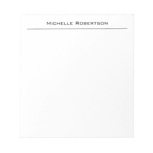 Bloc-note Professional Minimalist Plain Simple Modern Name (Devant)