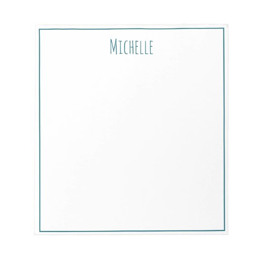 Bloc-note Professional Modern Minimalist Plain Own Name (Devant)