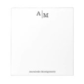 Bloc-note Professional Modern Simple Monogramme Nom initial (Devant)