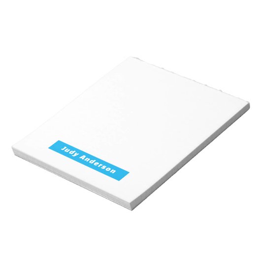 Bloc-note Professional Plain Modern Elegant Name Blue White (Tourné)