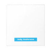 Bloc-note Professional Plain Modern Elegant Name Blue White (Devant)