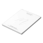 Bloc-note Professional Plain Modern Minimalist Monogrammed (Tourné)