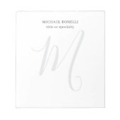 Bloc-note Professional Plain Modern Minimalist Monogrammed (Devant)
