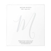Bloc-note Professional Plain Modern Minimalist Monogrammed (Devant)