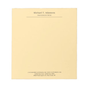 Bloc-note Professionnel Élégant Moderne Beige Uni
