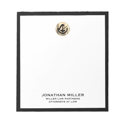 Bloc-note Professionnel Logo Black Frame Law Firme (Devant)