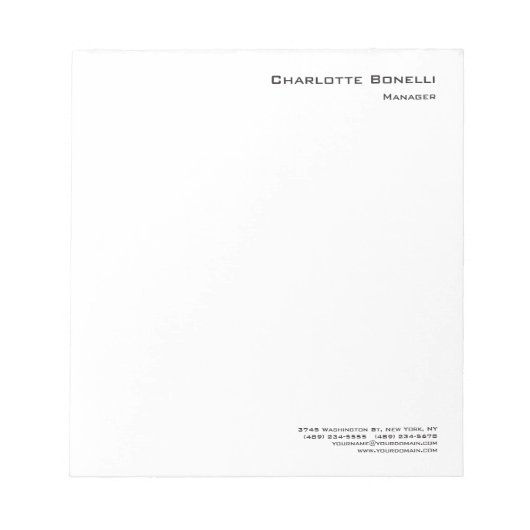 Bloc-note Professionnel Minimaliste Moderne Simple (Devant)