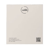 Bloc-note Professionnel Moderne Logo Entreprise QR Code Beig (Devant)