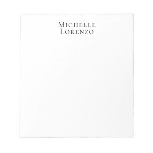 Bloc-note Professionnel Moderne Simple Clair Nom Noir Blanc