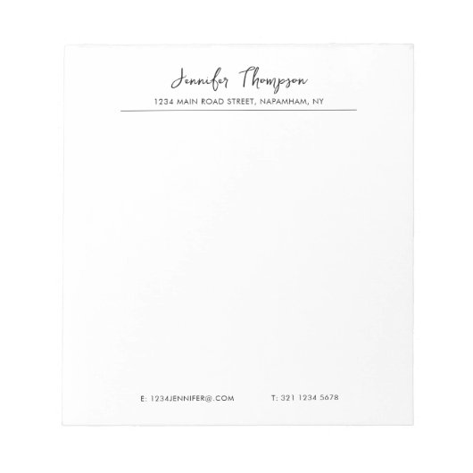 Bloc-note Professionnel noir et blanc (Devant)