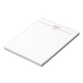 Bloc-note Professionnel Noir Rouge Blanc Simple Uni (Tourné)