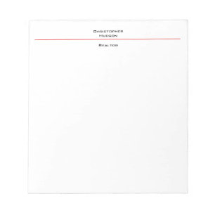 Bloc-note Professionnel Noir Rouge Blanc Simple Uni