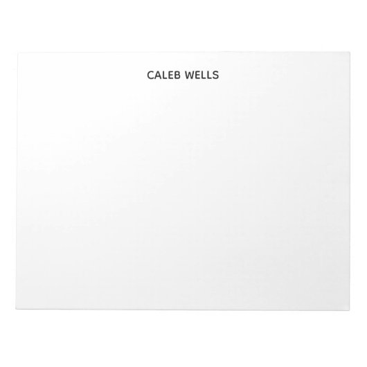 Bloc-note Professionnel simple blanc attrayant (Devant)