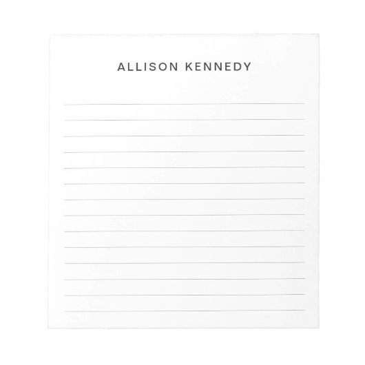 Bloc-note Professionnel Simple Classique Moderne Gris De Bas (Devant)