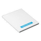 Bloc-note Professionnel Simple Moderne Élégant Nom Bleu Blan (Incliné)