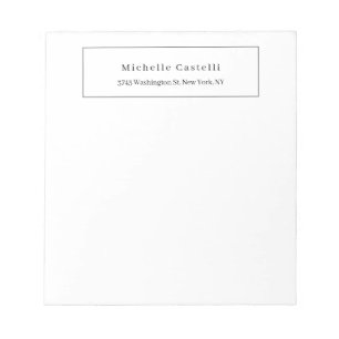 Bloc-note Professionnel Unique Classique Simple Noir & Blanc