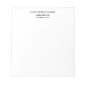 Bloc-note Profil d'affaires du procureur noir blanc (Devant)