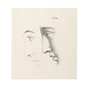 Bloc-note Profil de l'homme élégant Antique Français Engravi