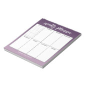 Bloc-note Programmateur hebdomadaire Script moderne violet O (Tourné)