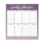 Bloc-note Programmateur hebdomadaire Script moderne violet O (Devant)