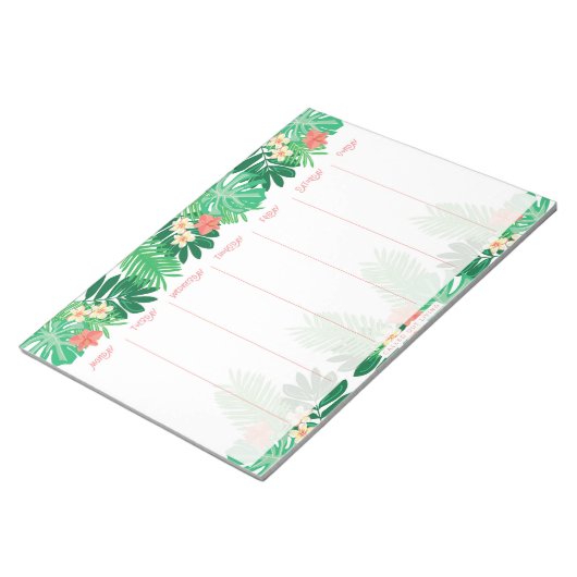 Bloc-note Programme de planification hebdomadaire tropical (Incliné)