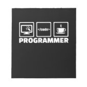 Bloc-note Programmeur Écrire Code Et Boire Café (Devant)