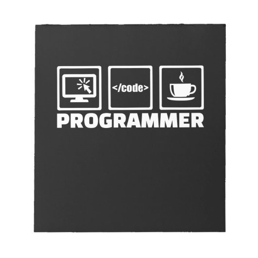 Bloc-note Programmeur Écrire Code Et Boire Café (Devant)