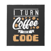 Bloc-note Programmeur Transformez Le Café En Code (Devant)