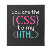 Bloc-note Programmeur Vous Êtes Css À Mon Html (Devant)