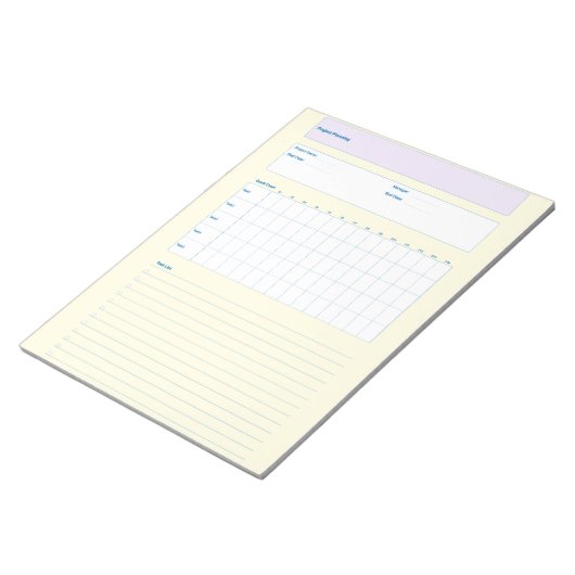 Bloc-note Project Planning Template, Printable Planner Sheet (Incliné)