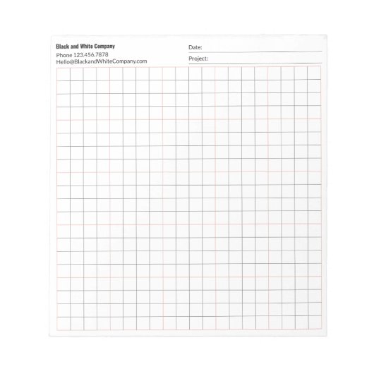 Bloc-note Projet de bâtiment commercial Date Grille 4x4 Grap (Devant)