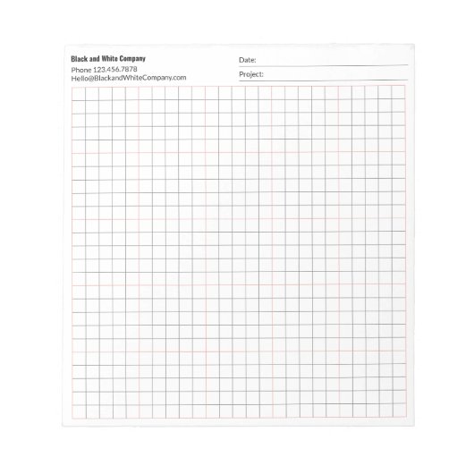 Bloc-note Projet de la société Tradesman Date Grille 5x5 Gra (Devant)