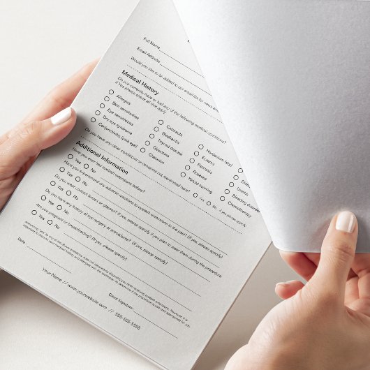 Bloc-note Prolongation de l'éryélash Formulaires de consulta